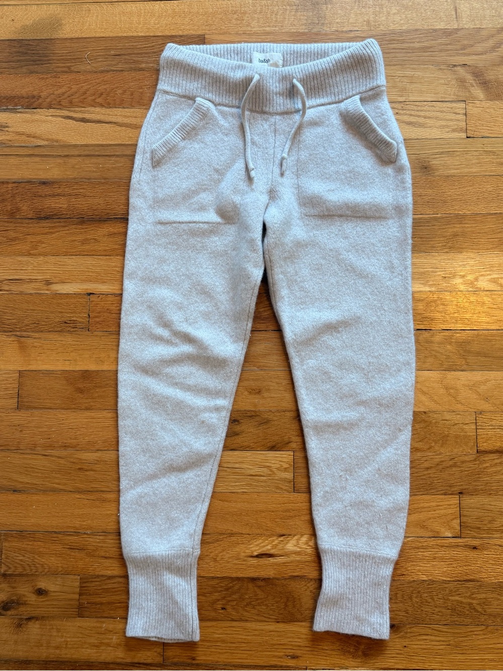 Ba&sh Lady Pants Cashmere Wool Jogger Sweatpants Cream size XS